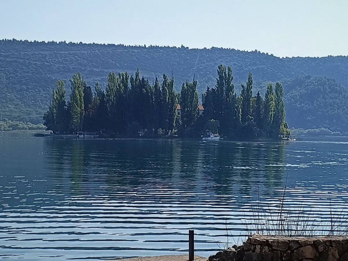 Visovac Franciscan monastery island on the Krka river upstream of the waterfalls, a separate park excursion from the Zadar day tour